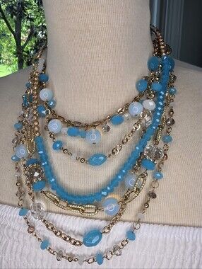✨️ Carolina Blue Multi-Strand Beaded Necklace - Only One Available✨️